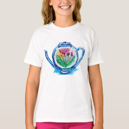 T-shirt Théière à fleurs