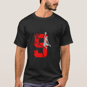 T-shirt Thème de fête d'anniversaire 9 ans 9e croquis garç