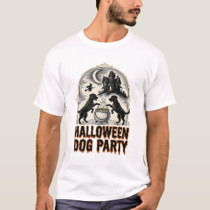 T-shirt Thème de fête pour chien Halloween Chaudron de sor