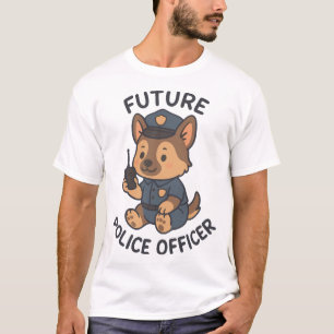 T-shirt Thème de futur policier de chien mignon
