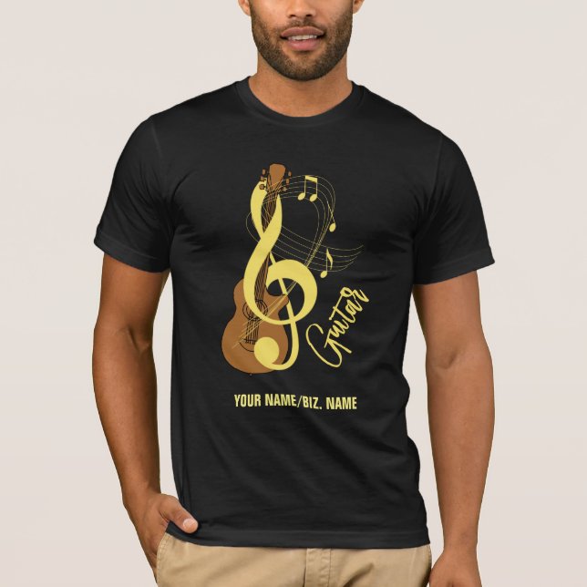 T-shirt Thème de musique musicienne graphique de guitare (Devant)