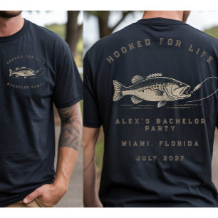 T-shirt Thème de pêche Fête de bachelor personnalisée sur