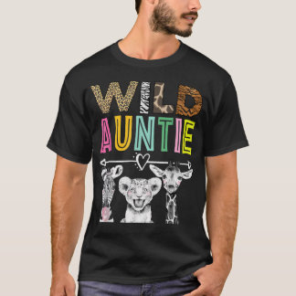 T-shirt Thème de zoo de tante sauvage Anniversaire Safari