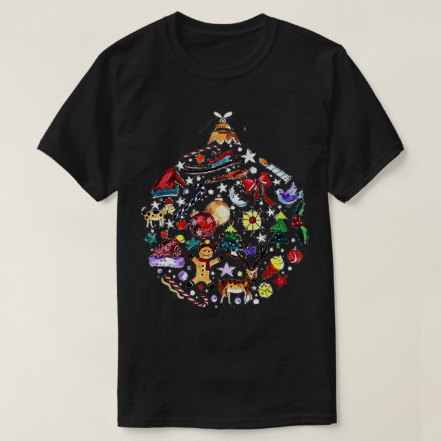 T-shirt Thème du bal de Noël (Design devant)