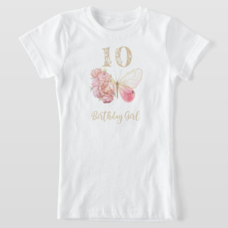 T-Shirt Thème floral papillon 10e anniversaire