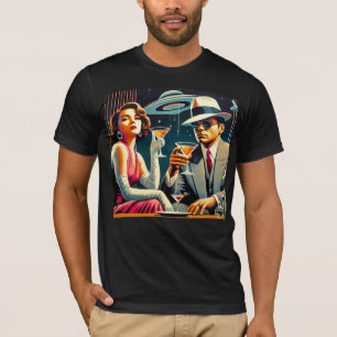 T-shirt Thème Gangster Martini Party de l'ère spatiale Las