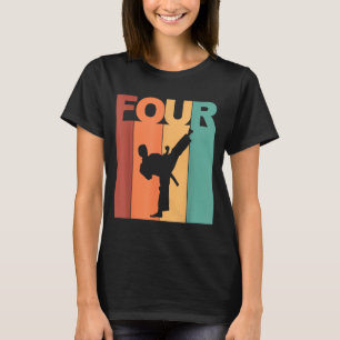 T-shirt Thème Karaté Taekwondo 4e anniversaire 4 ans