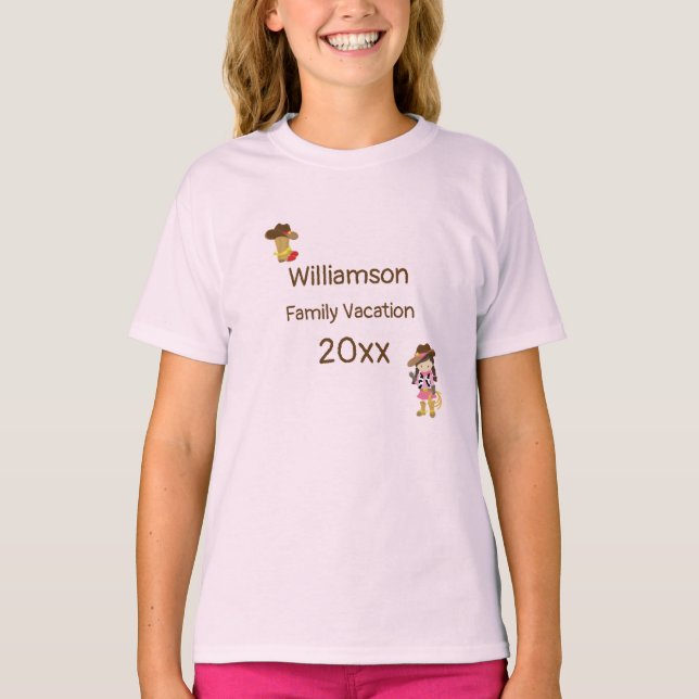 T-shirt Thème Occidental Cowboy Famille Vacances Personnal (Devant)