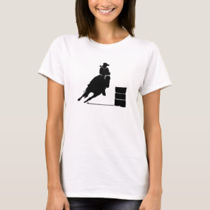 T-shirt Thème Rodéo Cowgirl Barrel Racine Silhouette