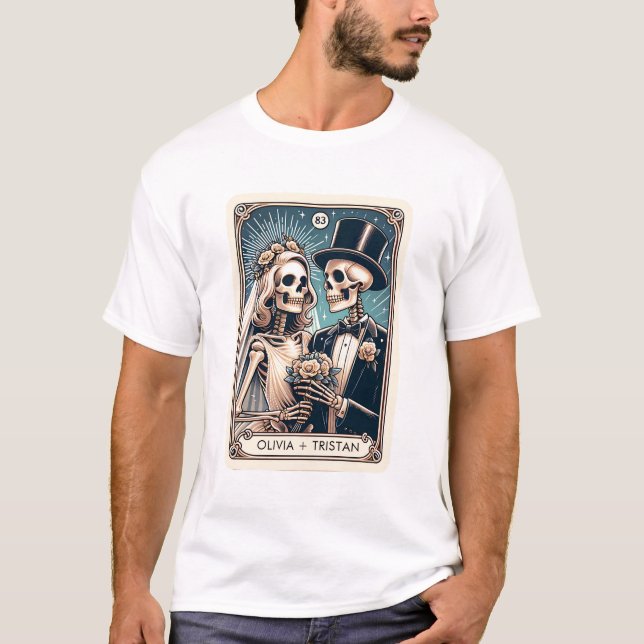 T-shirt Thème Tarot personnalisé Mariage Nouveaux mariés (Devant)