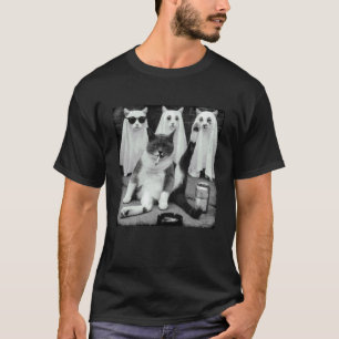 T-shirt Thèmes d'Halloween Saison Squelette Chat Mème Chat