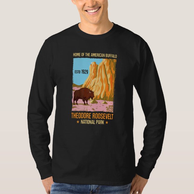 T-shirt Theodore Roosevelt North Dakota Us National Park V (Devant)