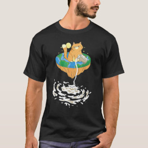 T-shirt Théorie de la Terre Plate Voie Lactée Chat Profess