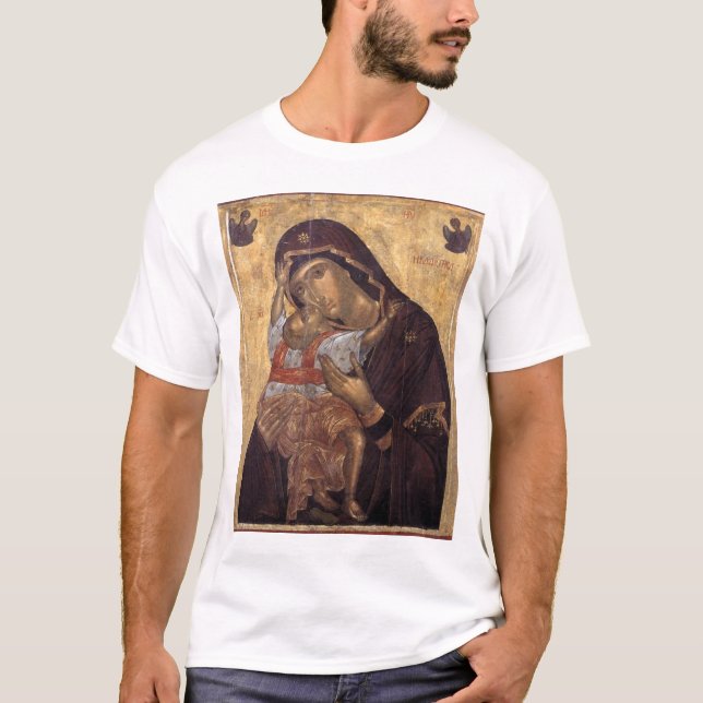 T-shirt Theotokos avec l'enfant du Christ (Devant)