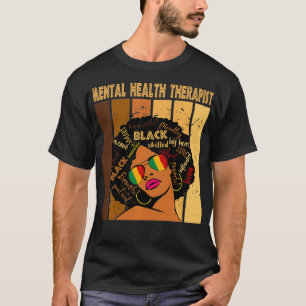 T-shirt Thérapeute en santé mentale Afro Femmes Noir Histo