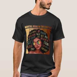 T-shirt Thérapeute en santé mentale Afro Femmes Noir Histo