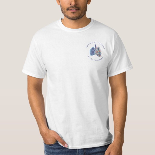 T-shirt Thérapeute respiratoire personnalisée Poumons flor (Devant)