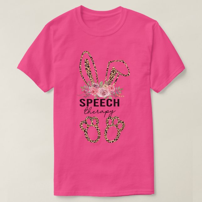 T-shirt Thérapie de la parole Bunny de Pâques SLP Langue d (Design devant)
