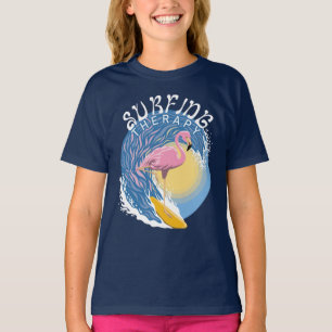 T-shirt Thérapie de surf - Flamant rose d'été