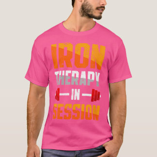T-shirt Thérapie En Fer En Session Barbell Gym Weightlifti