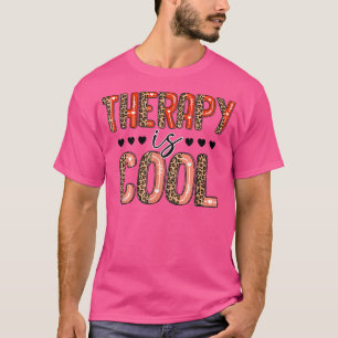 T-shirt Thérapie Est Cool Santé Mentale Chemise Leopard Bl