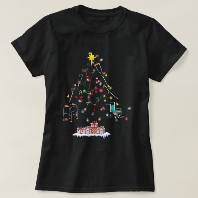 T-shirt Thérapie Physique Drôle Arbre de Noël Pour PT Ther (Design devant)