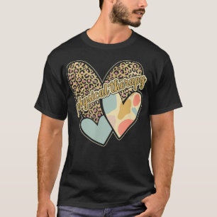 T-shirt Thérapie physique Empreinte de léopard cardiaque V