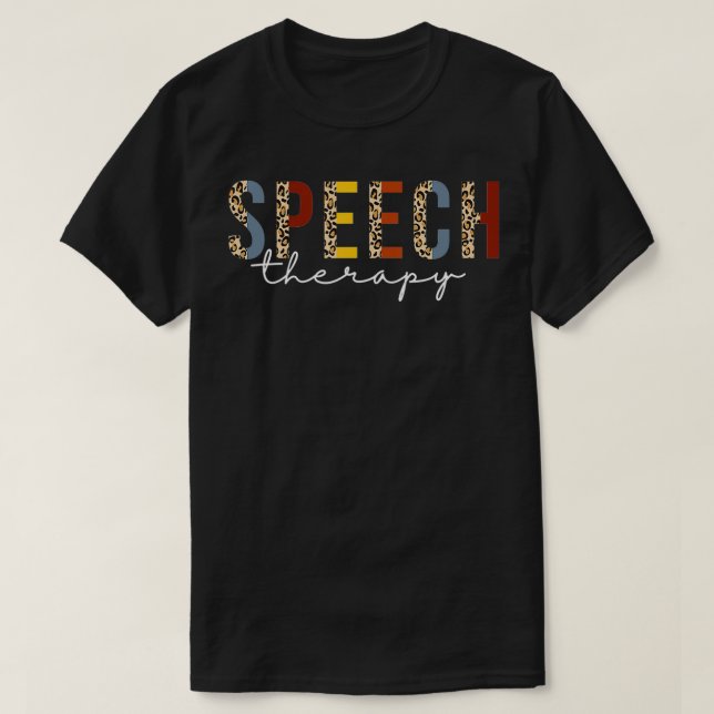 T-shirt Thérapie vocale Leopard Voix Langue Pathologie M (Design devant)
