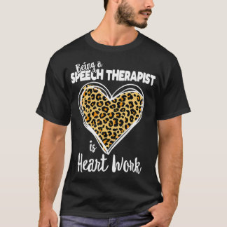 T-shirt Thérapie vocale mignon Leopard Plaid cadeau pour l