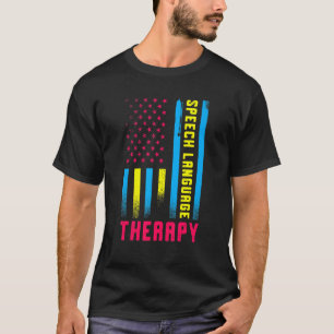 T-shirt Thérapie vocale US Drapeau SLP Speechie