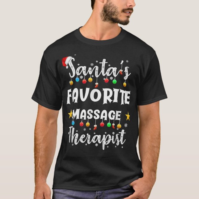 T-shirt Thérapies de massage favorite de Santa (Devant)