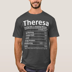 T-shirt THERESA Nutrition Nom personnalisé Drôle cadeau