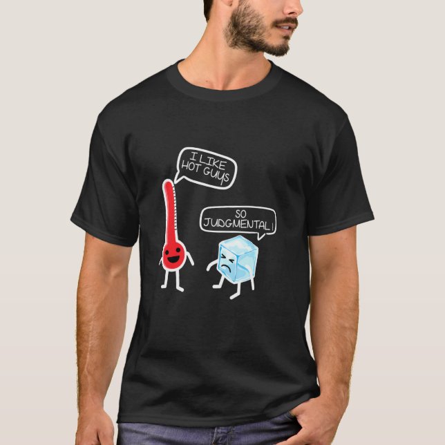 T-shirt Thermomètre Funny Science J'Aime Hot Guards Nerd G (Devant)