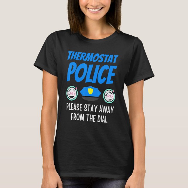 T-shirt Thermostat Police Fête des pères Papa Humour 6 (Devant)