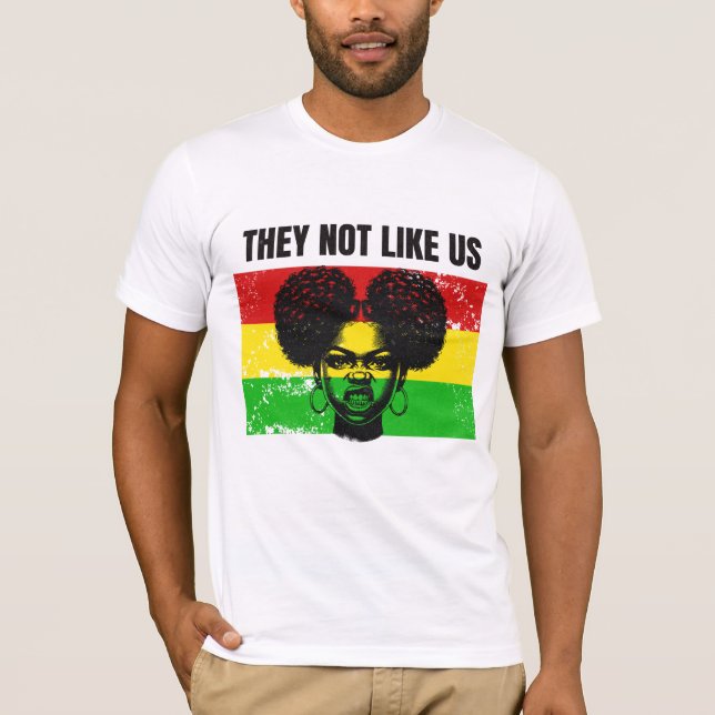 T-shirt They Not Like Us AfroWoman Black History Supporter (Devant)