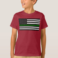 Thin Green Line Military and Vétérans American Fla