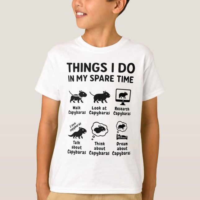 T-shirt Things I Do In My Spare Time Capybara Funny Pet (Devant)