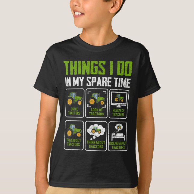 T-shirt Things I Do In My Spare Time Tractor Lovers  (Devant)