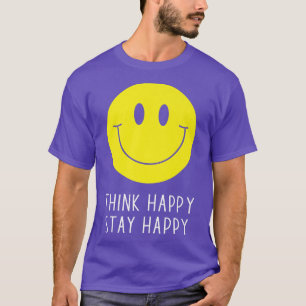 T-shirt Think Happy Happy Happy Motivations Quota Yellow S