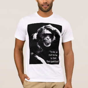 T-shirt Thinking Monkey Shakespeare Citation Pop Art Homme