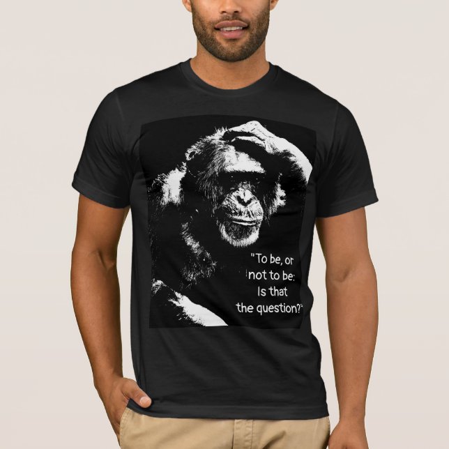 T-shirt Thinking Monkey Shakespeare Citation Pop Art Homme (Devant)