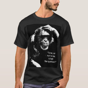 T-shirt Thinking Monkey Shakespeare Citation Pop Art Homme