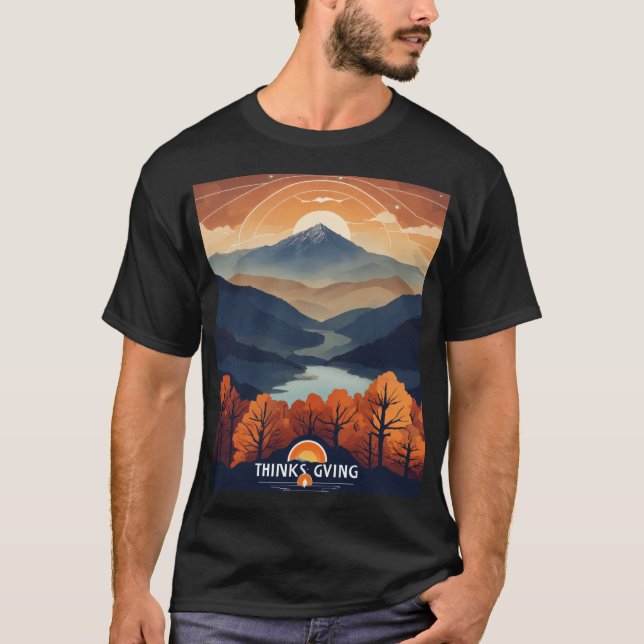 T-shirt Thinksgiving - L'IA rencontre la montagne  (Devant)