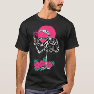 T-shirt Thirsty Skeleton Flamingo Animal Tropical Bird