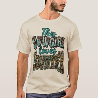 T-shirt This Cowgirl Loves Country Western Leopard Print