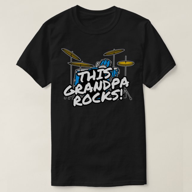 T-shirt This Grandpa Rocks Drums Drummer Grandparents Day  (Design devant)