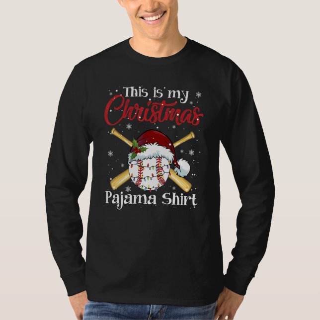 T-shirt This Is My Christmas Baseball Pajama  For Boys Men (Devant)