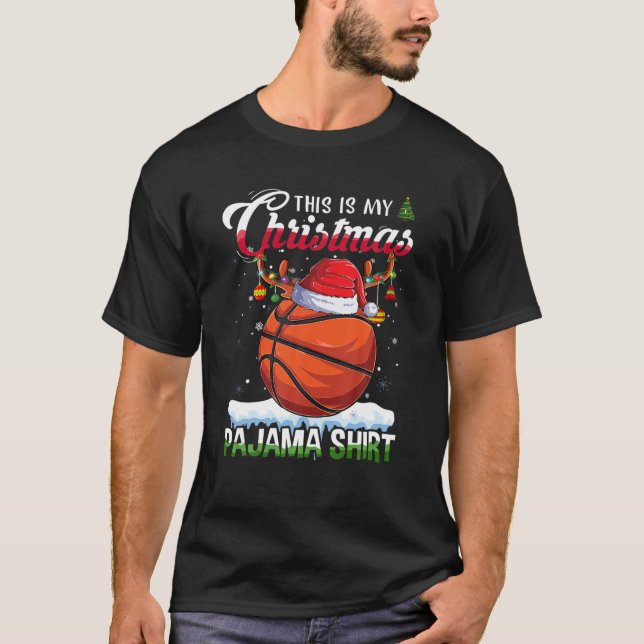 T-shirt This Is My Christmas Pajama Basketball Christmas L (Devant)