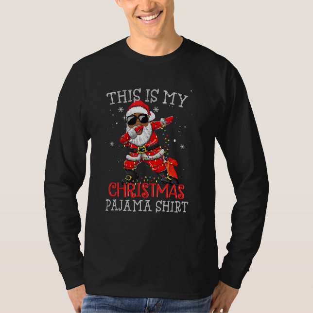T-shirt This Is My Christmas Pajama Dabbing African Americ (Devant)