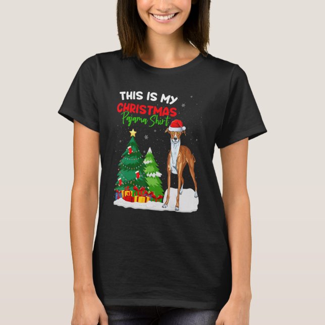 T-shirt This Is My Christmas Pajama  Greyhound Dog Owner (Devant)